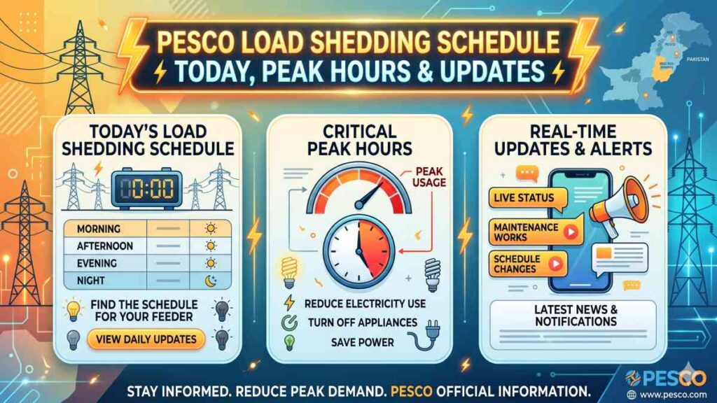 PESCO Load Shedding Schedule Today & Peak Hours Update